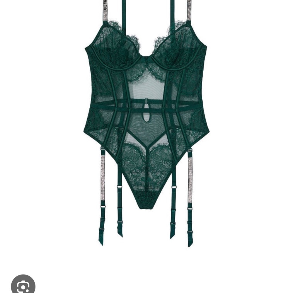 Victoria's Secret Green Lace Bodysuit